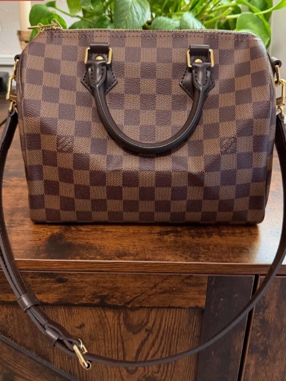 Authentic Louis Vuitton Speedy Bandoulière 25 in Damier Ébene
